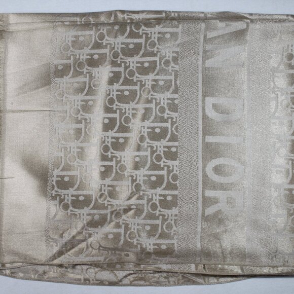 Dior Stole Shawl Wrap 65% Cashmere 35% Silk Light Golden Used - Picture 6 of 11